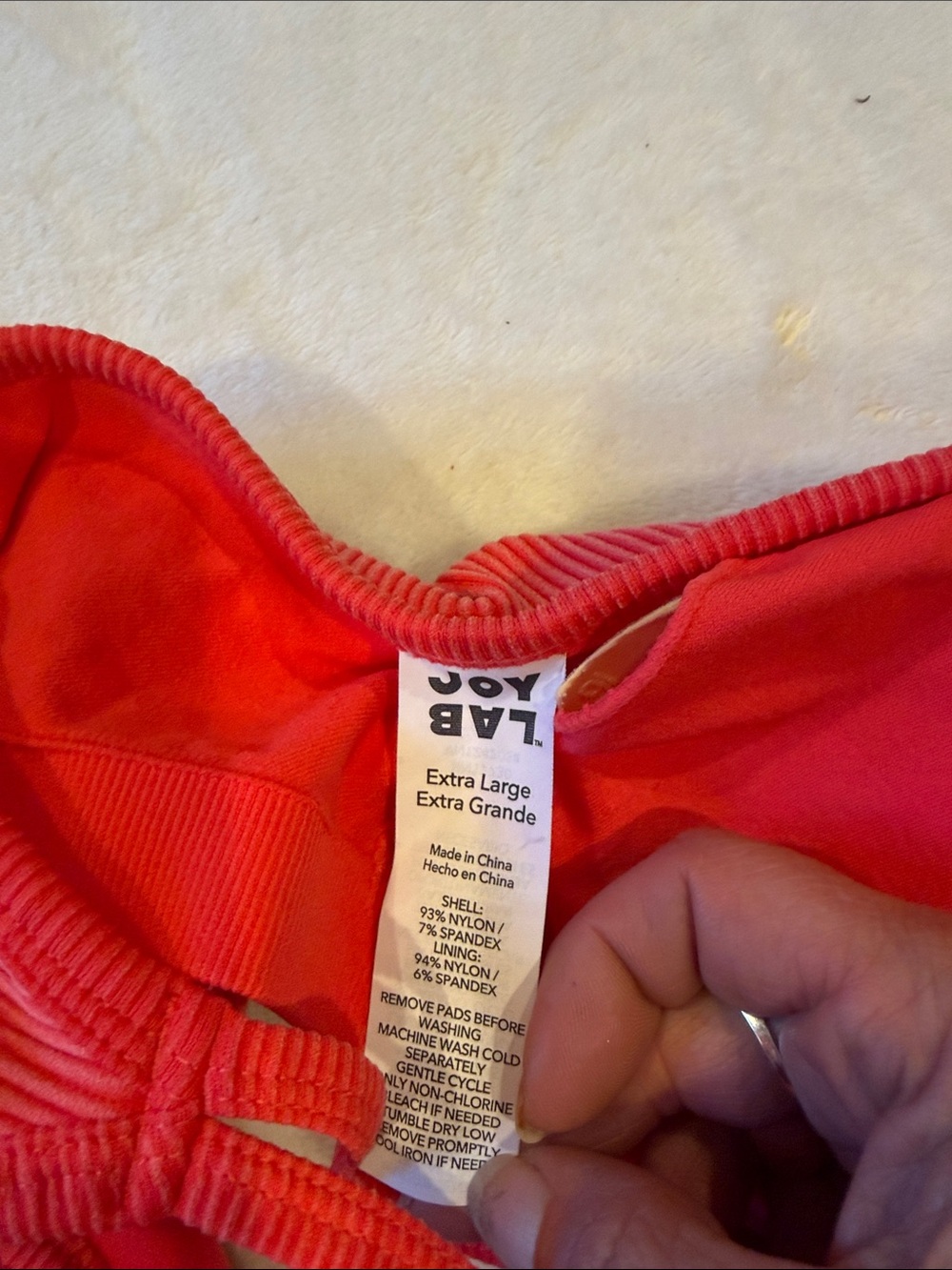 JoyLab Coral Ribbed Crop Tank - Picture 2 of 5